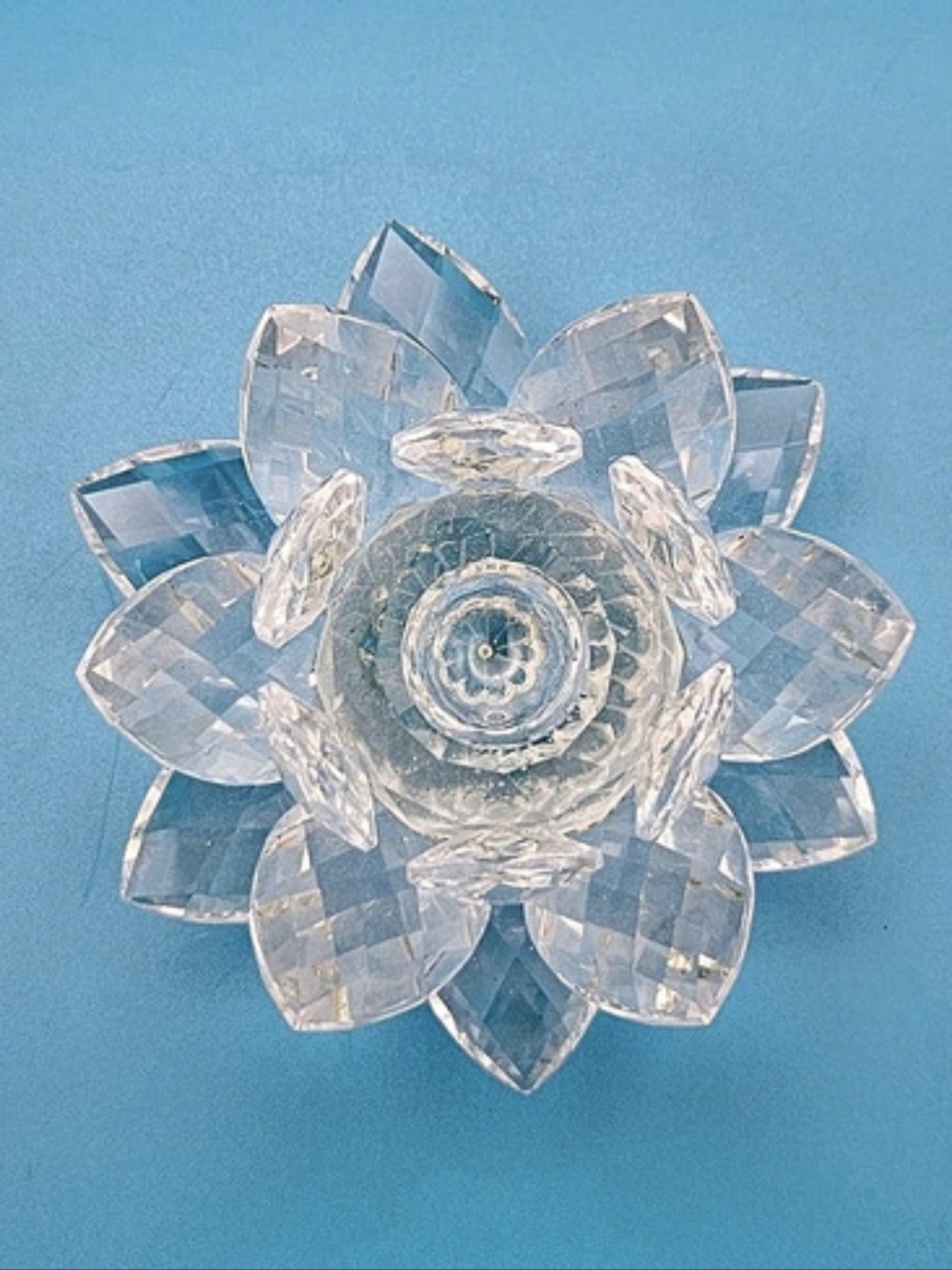 Crystal Water Lily Lotus Candle Holder